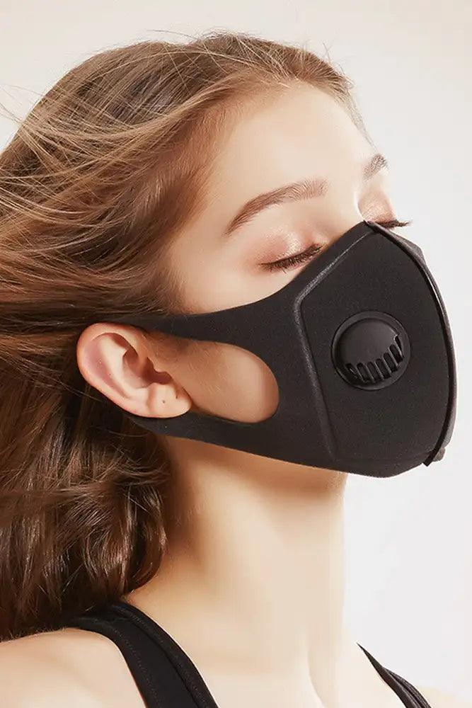 Black Respirator Washable Reusable 3 Piece Face Mask - Babewear