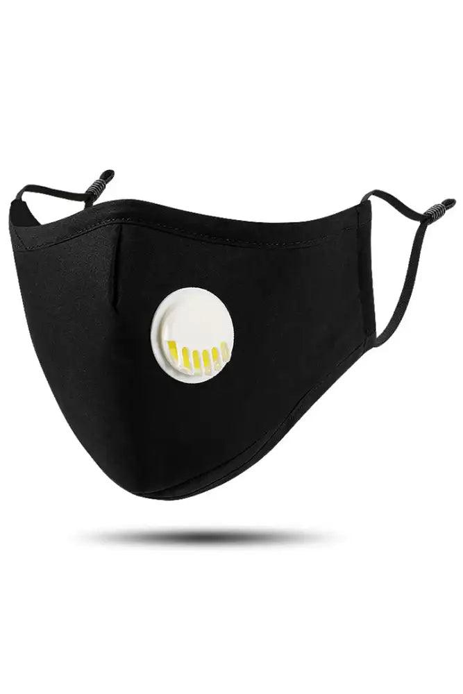 Black Reusable Filter Respirator Face Mask (Adjustable Nose Piece) - Babewear