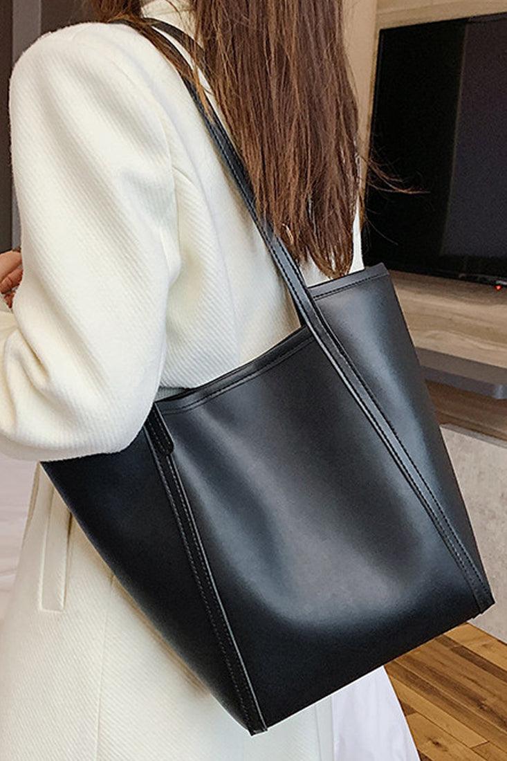 Black Shoulder Strap Tote Bag