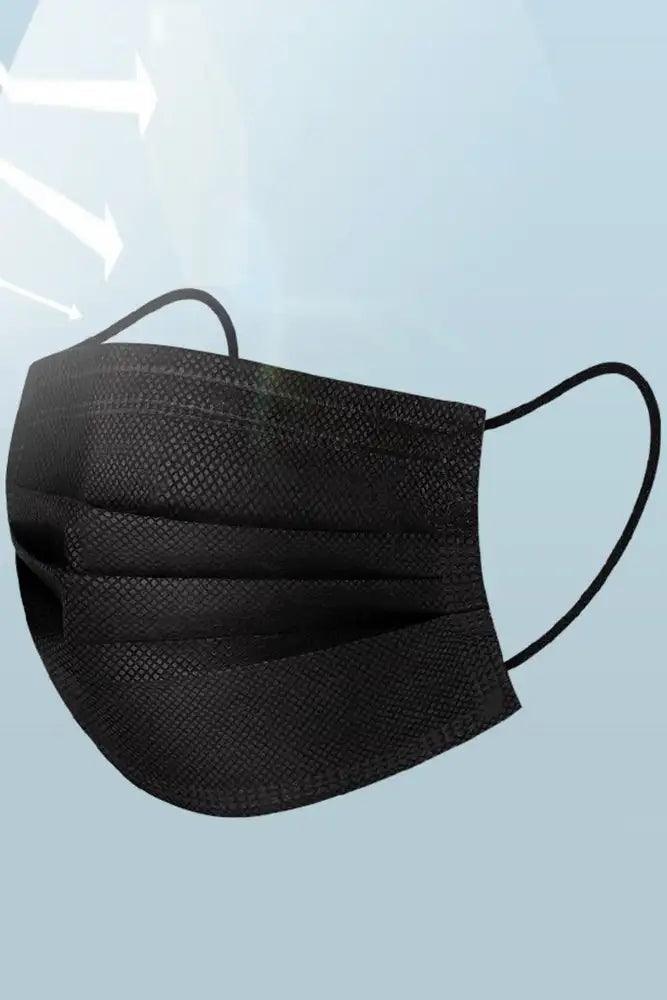 Black Surgical 3 Layer Disposable 20 Piece Face Mask - Babewear