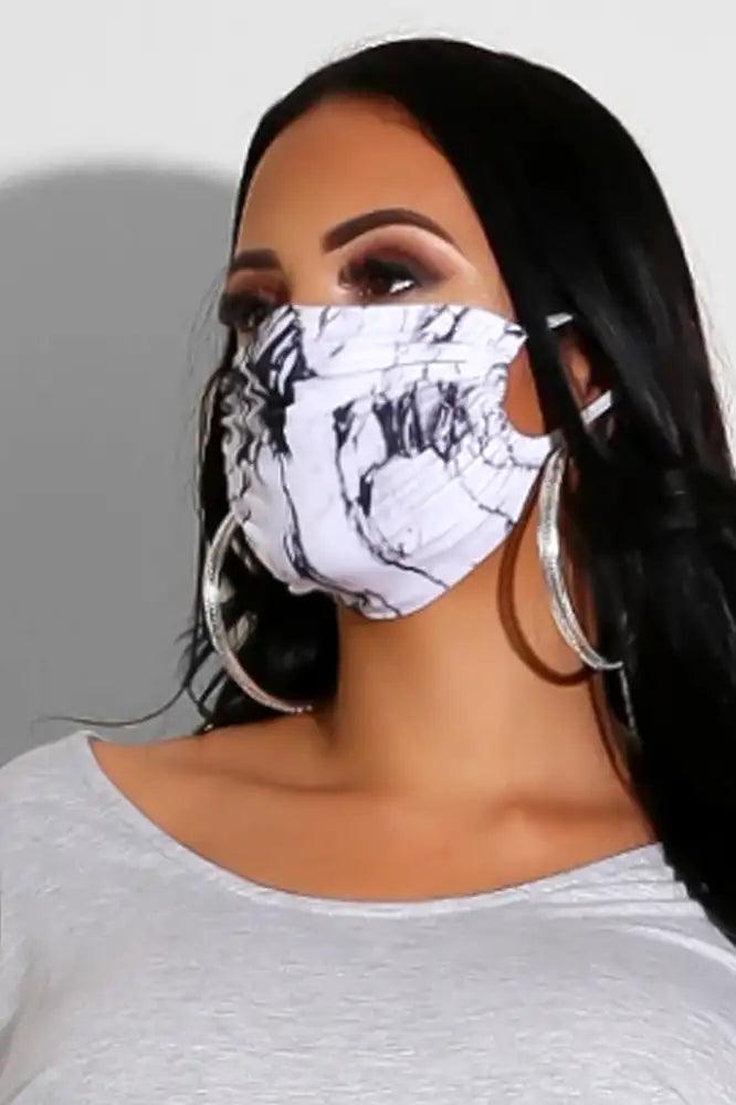 Black White Marble Print Face Mask