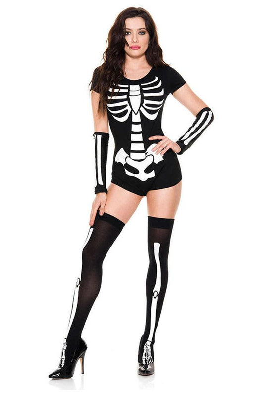 Black White Skeleton Costume