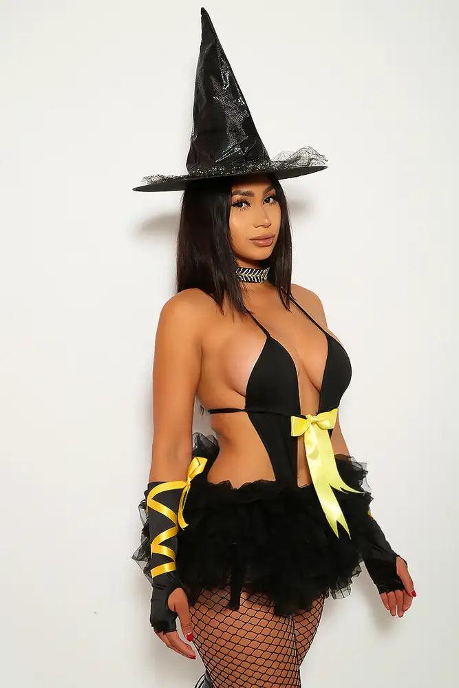 Black Yellow Witch 4 Piece Costume