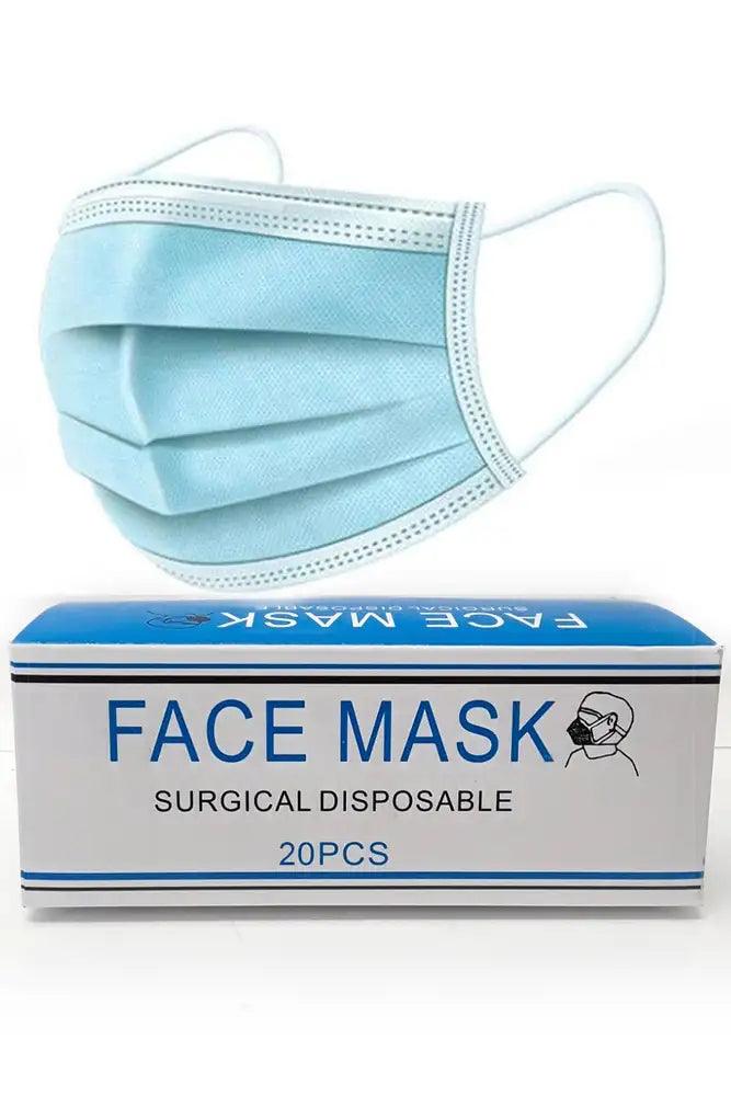 Blue Surgical 3 Layer Disposable Face Mask 20 Pieces