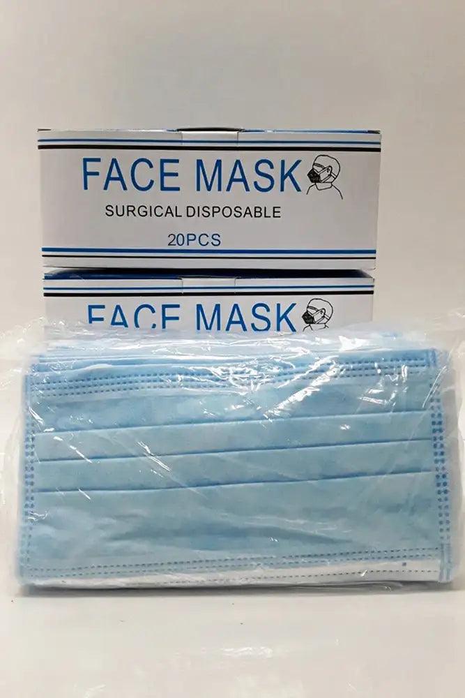 Blue Surgical 3 Layer Disposable Face Mask 20 Pieces