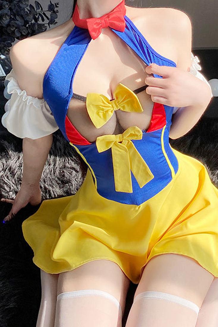 Blue Yellow Red Bow Snow White 3 Pc Costume