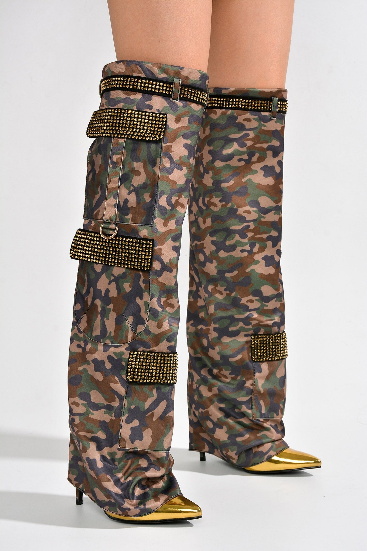 BUNNO - CAMOUFLAGE Thigh High Boots