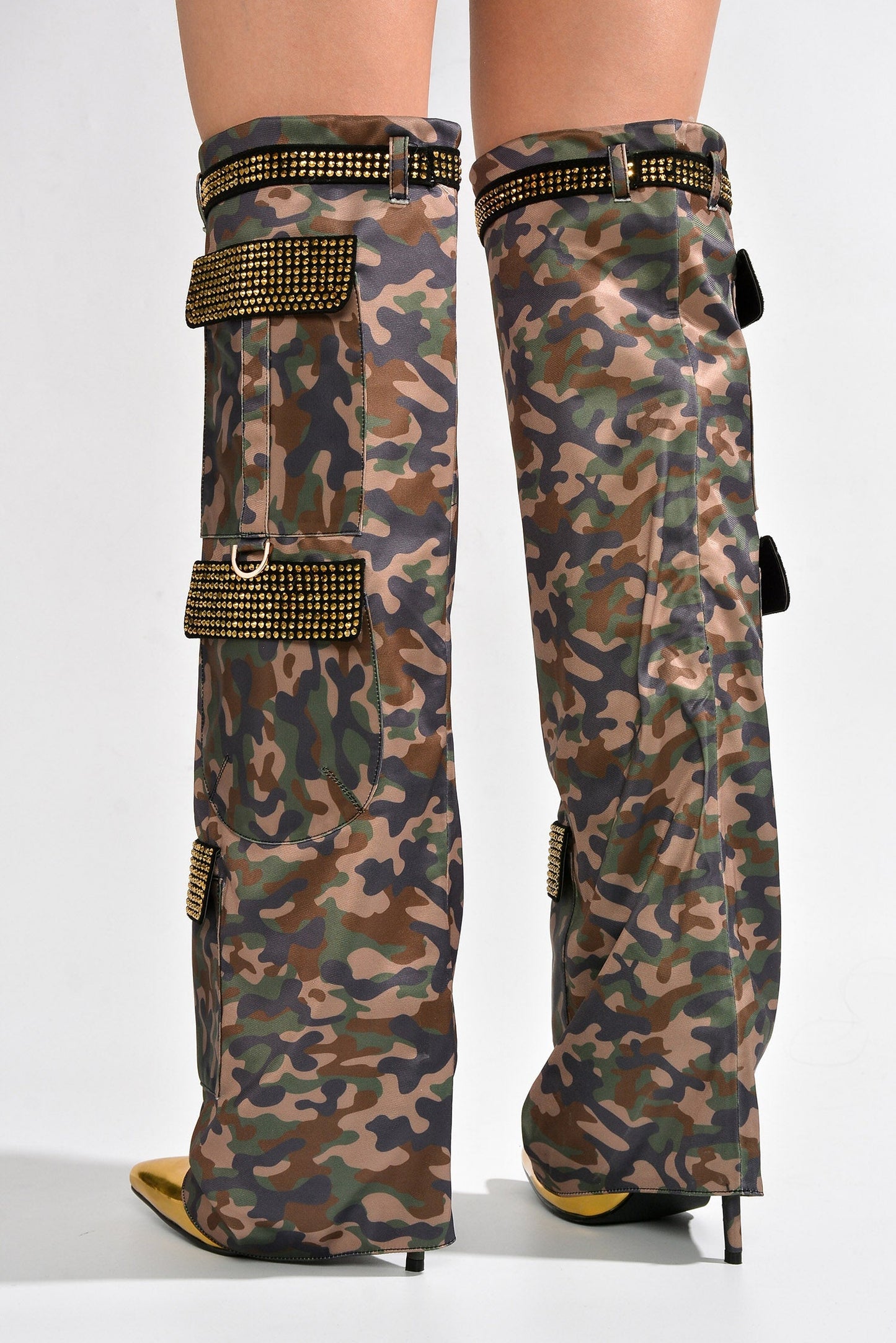 BUNNO - CAMOUFLAGE Thigh High Boots