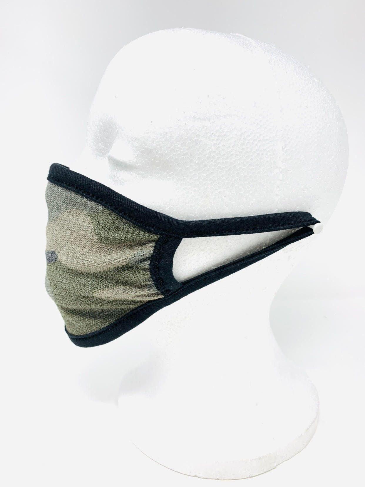 Camouflage Black Reversible Washable Face Mask