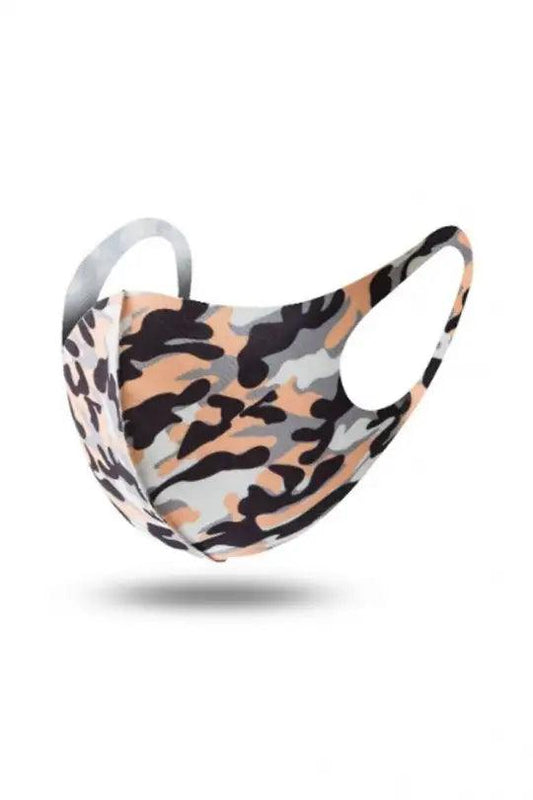 Camouflage Orange Washable Face Mask