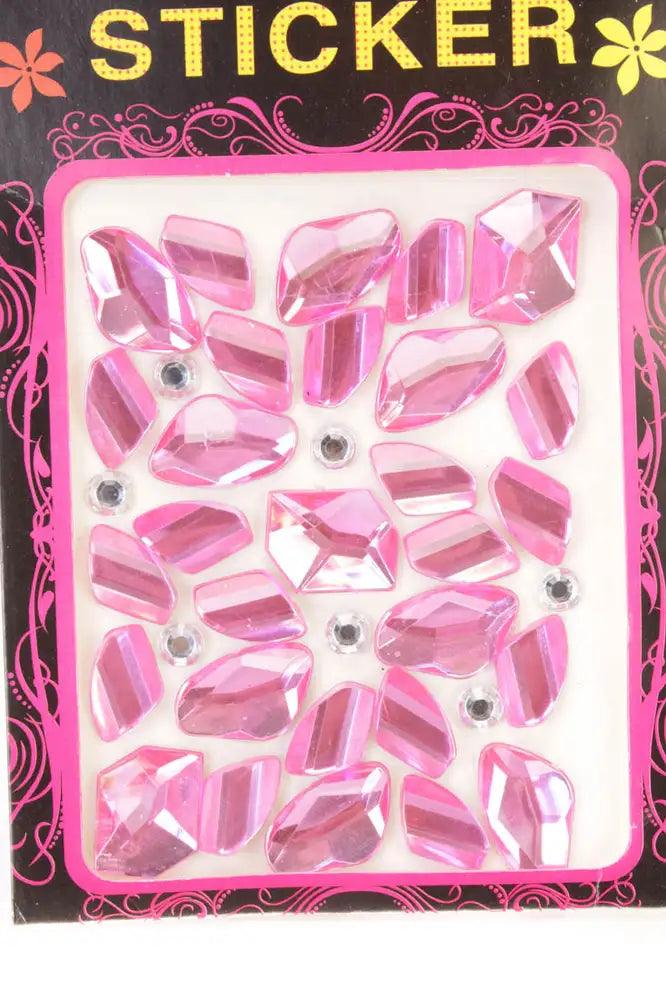 Fuchsia Faceted Beaded Gemstone Stickers