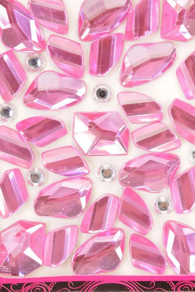 Fuchsia Faceted Beaded Gemstone Stickers