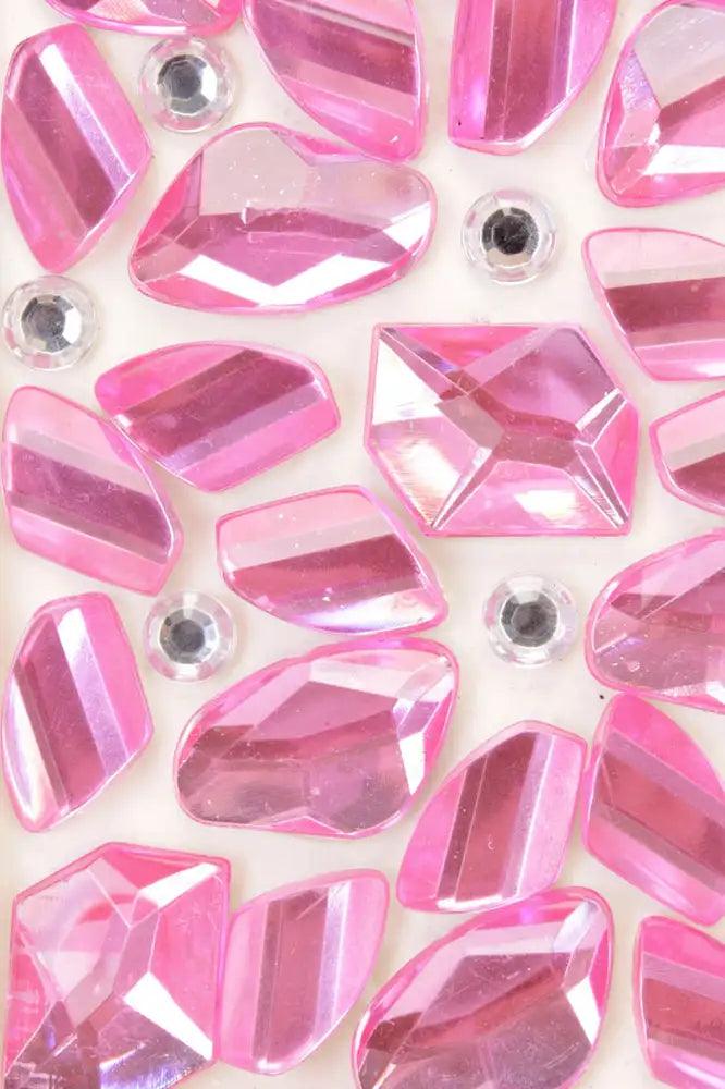 Fuchsia Faceted Beaded Gemstone Stickers