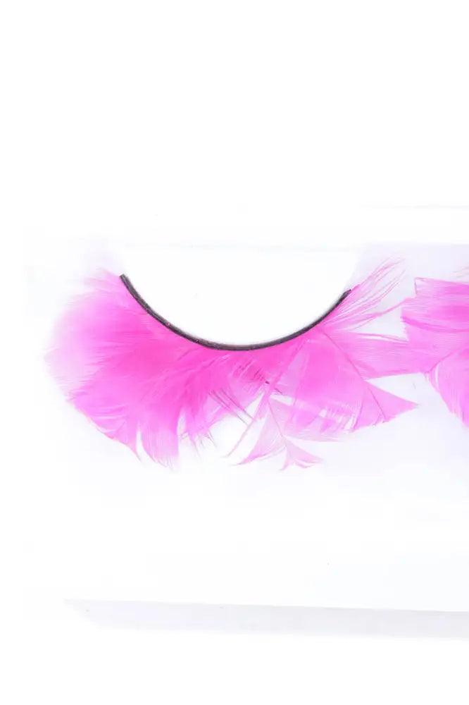 Fuchsia Faux Feather Eyelashes