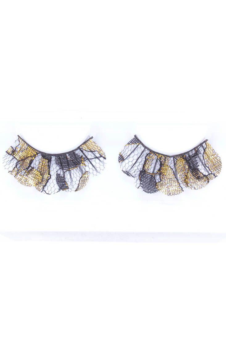 Gold Black Lace Eyelashes