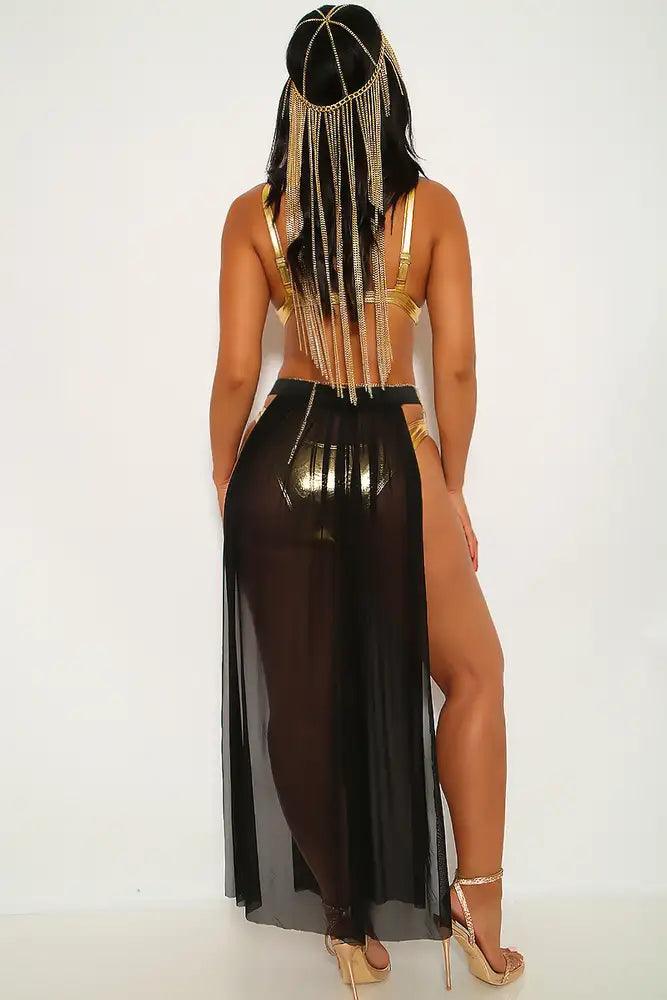 Black Gold Push-Up Goddess 3Pc Sexy Costume