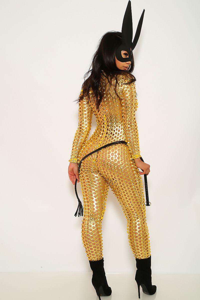 Gold Textured One Piece Jumpsuit Costume