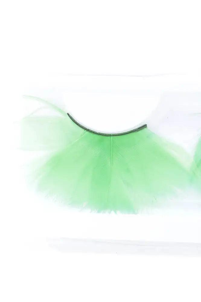 Green Faux Feather Eyelashes