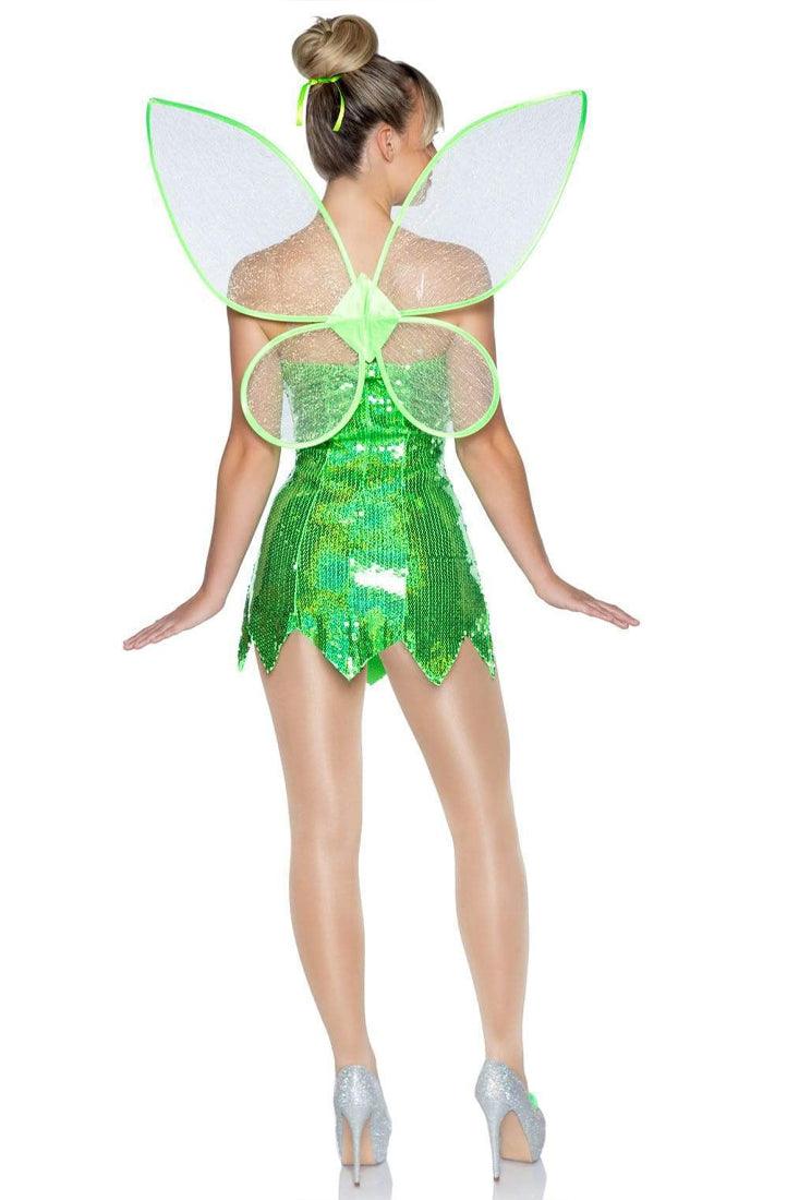 Green Sequin w/ Wings Pixie Fairy 2Pc Costume