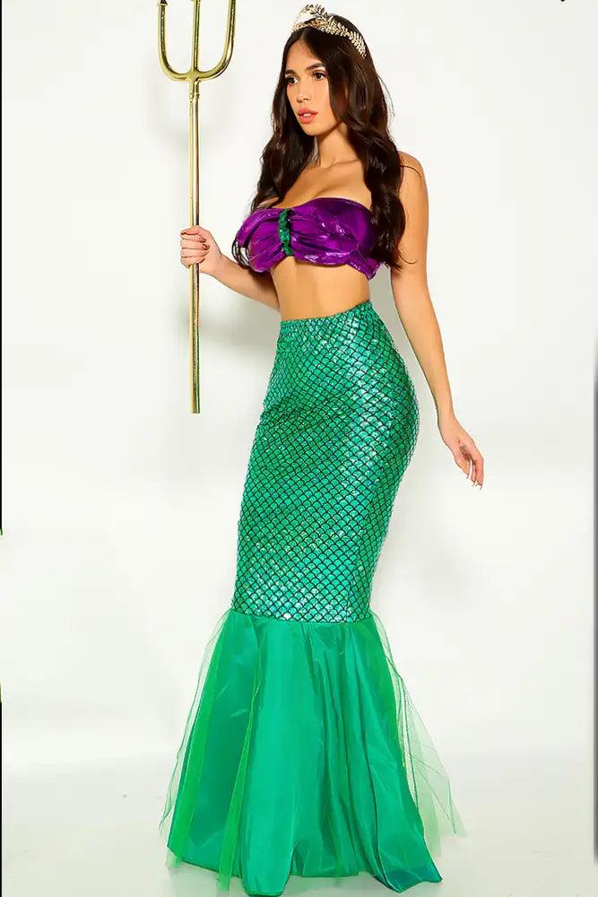 Green Strapless Sexy Mermaid Two Piece Costume