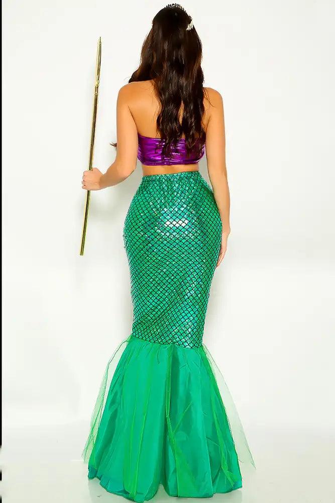 Green Strapless Sexy Mermaid Two Piece Costume