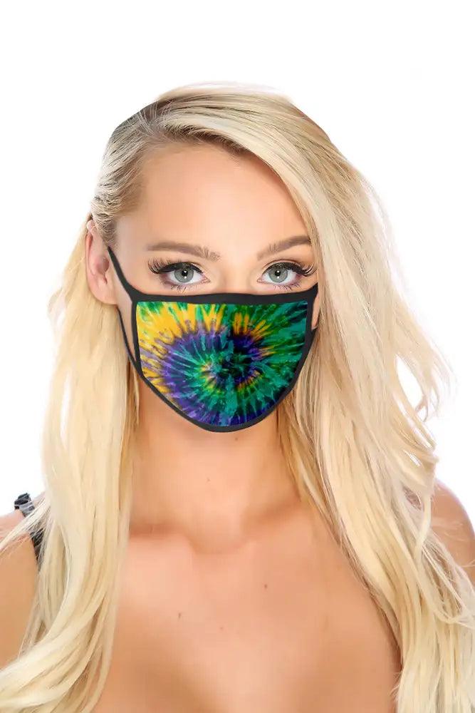 Green Yellow Printed Washable Face Mask - Babewear