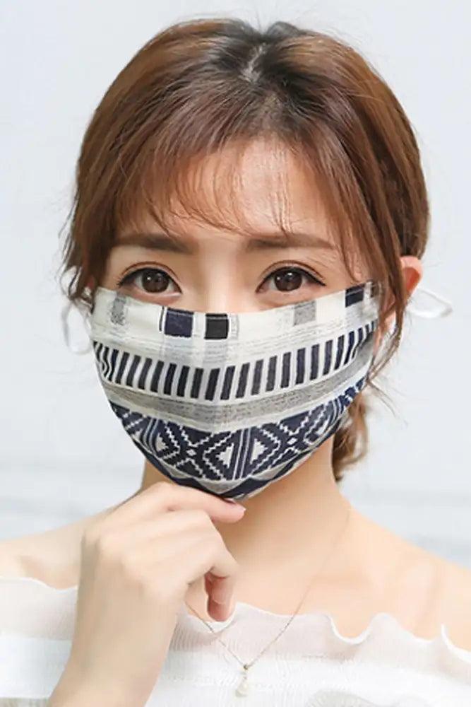 Grey Printed Reusable 1 Piece Face Mask - Babewear