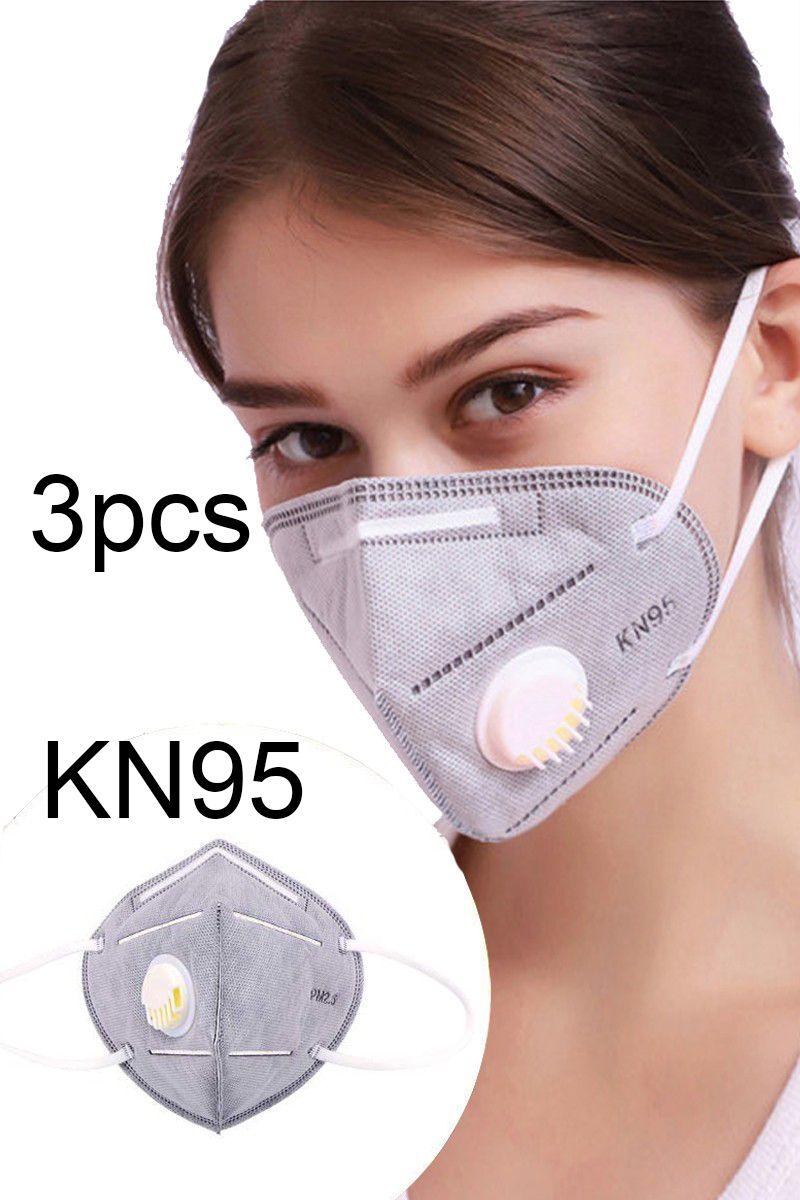 Grey White 5 Layer KN95 3 Piece Face Mask