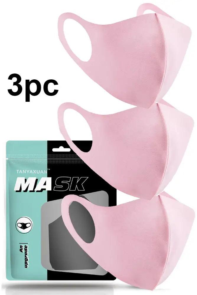 Light Pink Breathable Reusable Washable 3 Piece Face Mask - Babewear