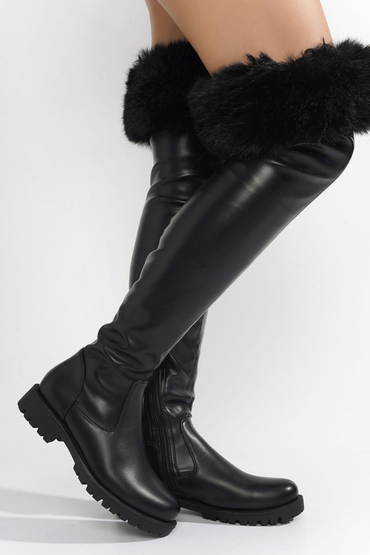 MEGHANI - BLACK Thigh High Boots