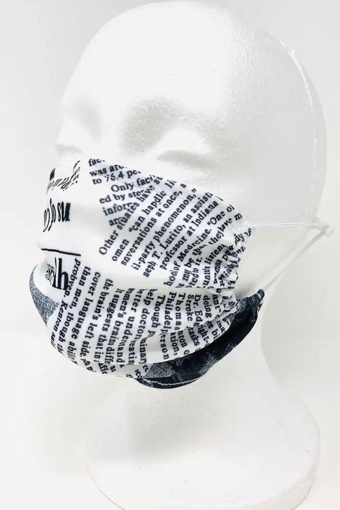 Newspaper Print Reusable Face Mask - Babewear