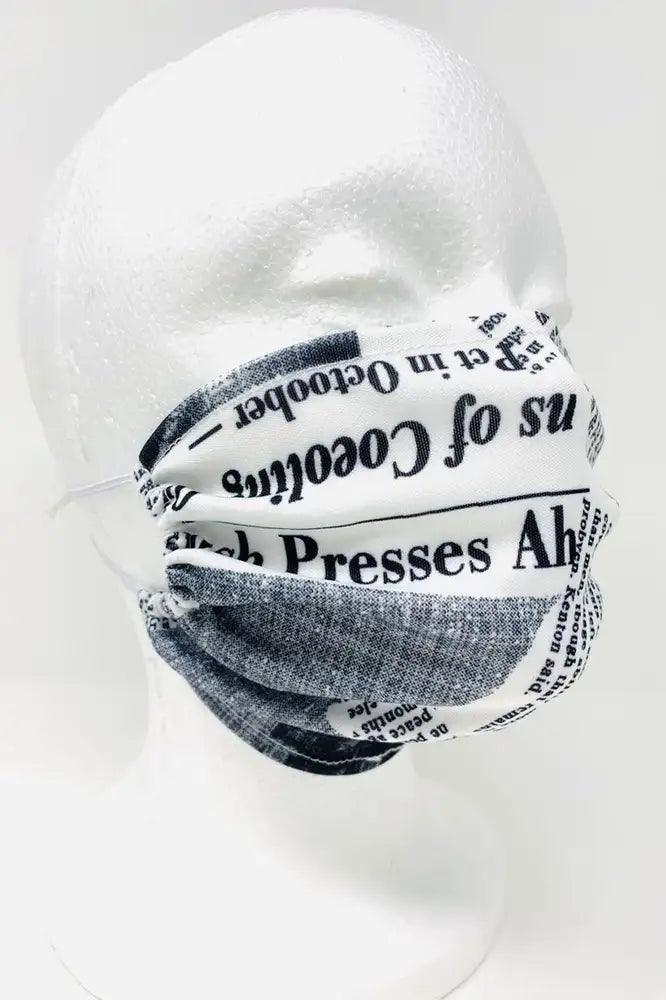 Newspaper Print Reusable Face Mask