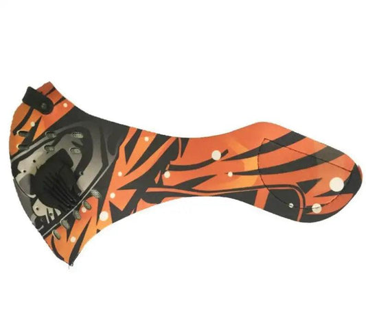 Orange Black Printed Respirator Washable Face Mask - Babewear