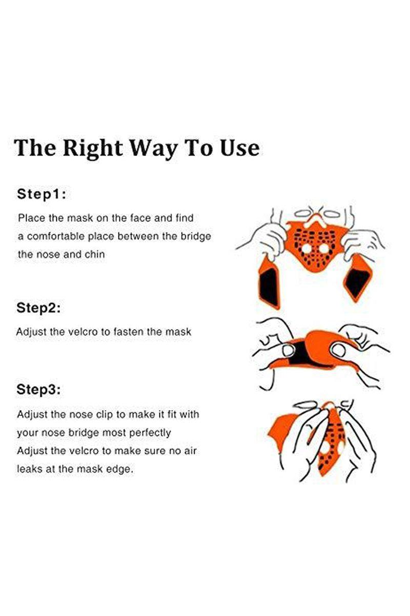 Orange Netted Filter One Piece Face Mask