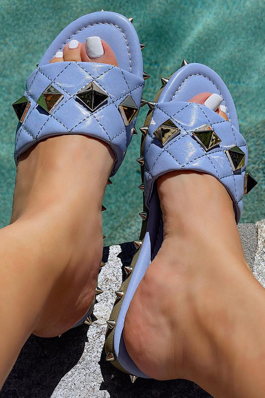 Periwinkle Studded Flat Sandals