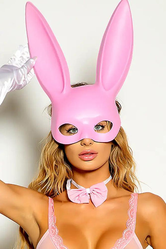 Pink Bunny Mask Costume Accessory - Babewear