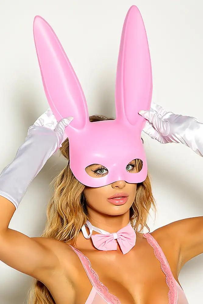 Pink Bunny Mask Costume Accessory