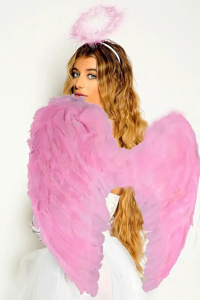 Pink Faux Feather Wings Costume Accessory - Babewear