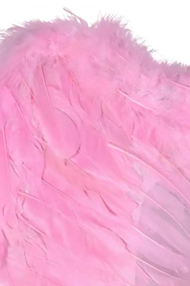 Pink Faux Feather Wings Costume Accessory