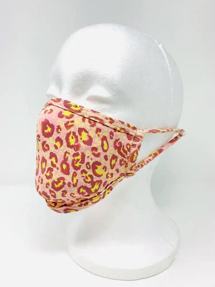 Pink Leopard Print Stretchy Reusable Face Mask