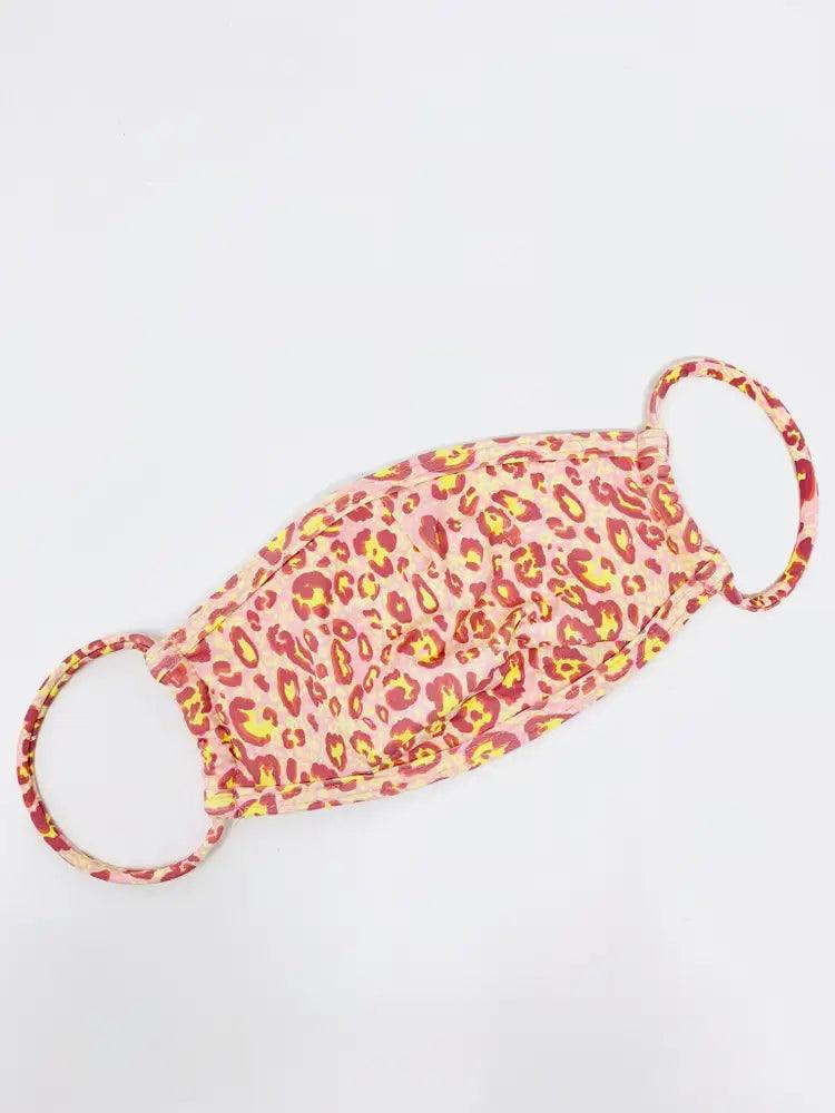 Pink Leopard Print Stretchy Reusable Face Mask - Babewear