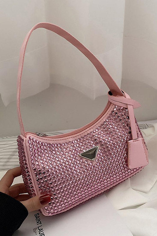 Pink Rhinestones Mini Handbag