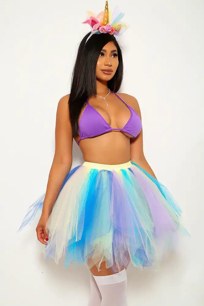 Purple Blue Unicorn Tutu Two Piece Costume