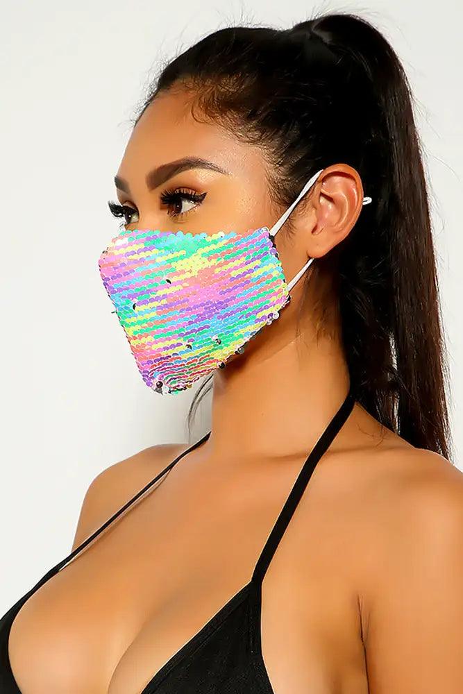 Rainbow Sequins Reusable Washable Mask