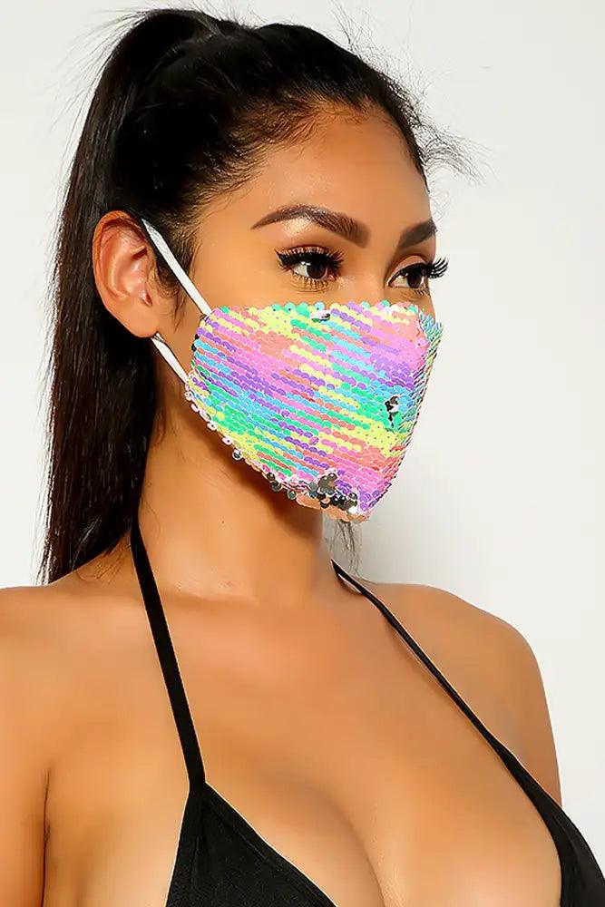 Rainbow Sequins Reusable Washable Mask