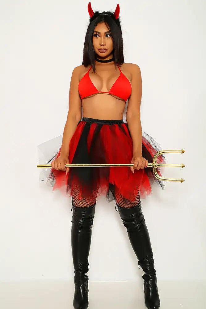 Red Black Devil Tutu Two Piece Costume - Babewear