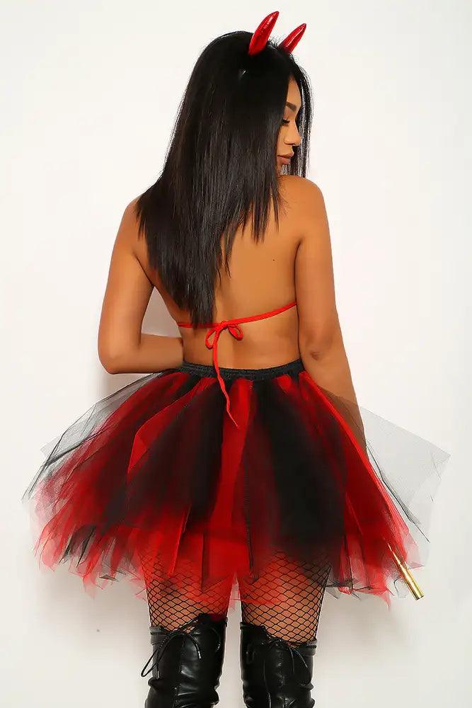 Red Black Sexy Devil Tutu Two Piece Costume