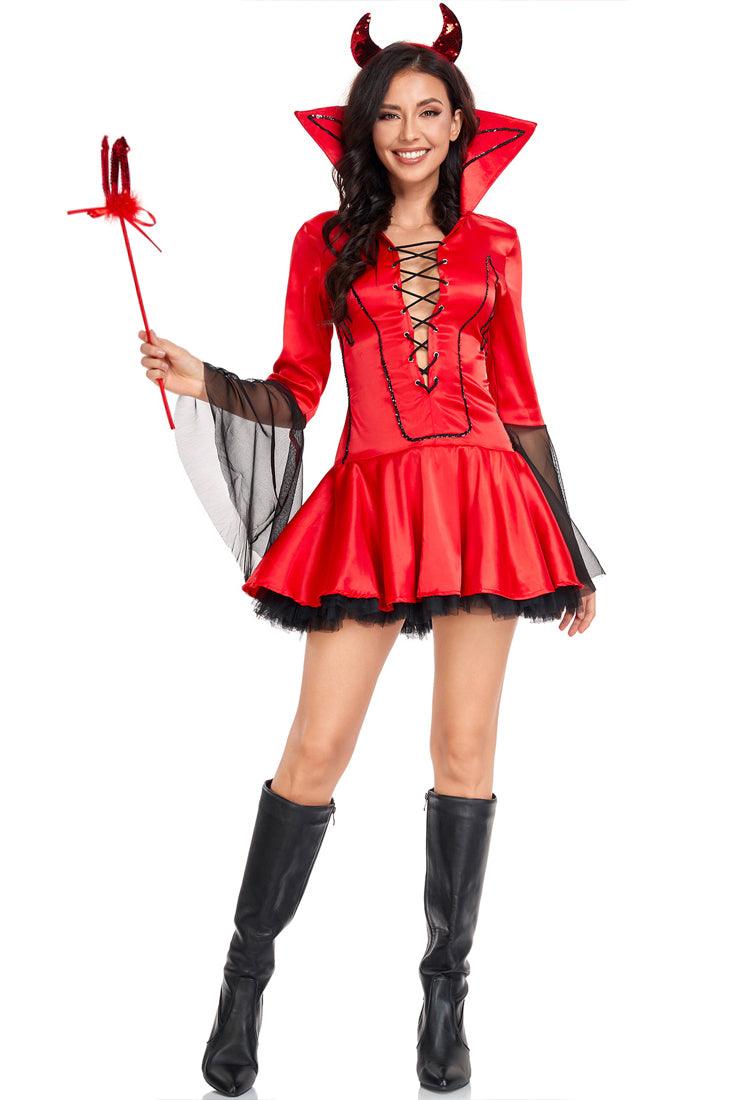 Red Black Mesh 2 Pc Devil Costume