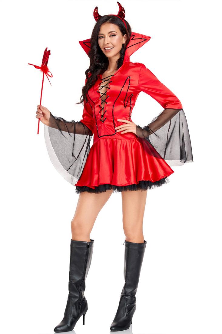 Red Black Mesh 2 Pc Devil Costume