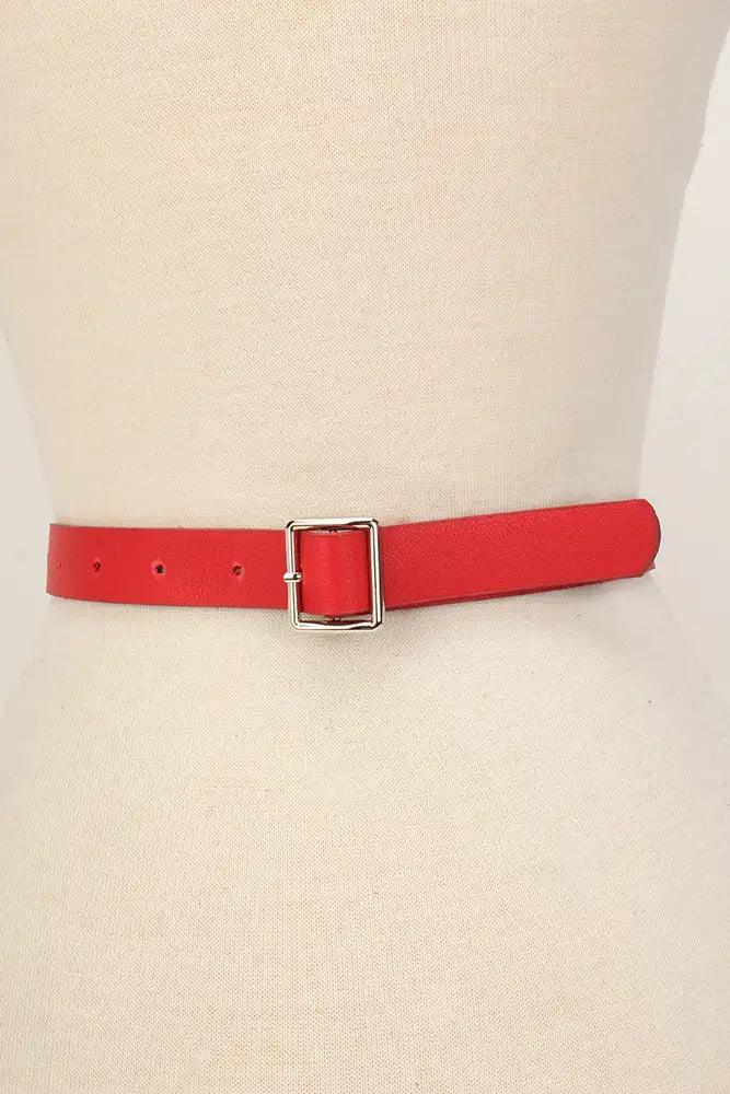 Red Cut Out Faux Leather Mini Fanny Pack